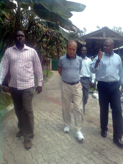 Olorogun Theo Mukoro shows an interested foreign client around the resort