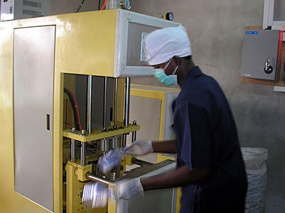 A worker at the water plant